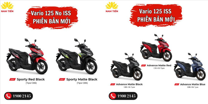 điểm khác nhau giữa Vario 125 2024 và Vario 125 2023 là màu sắc giữa các phiên bản
